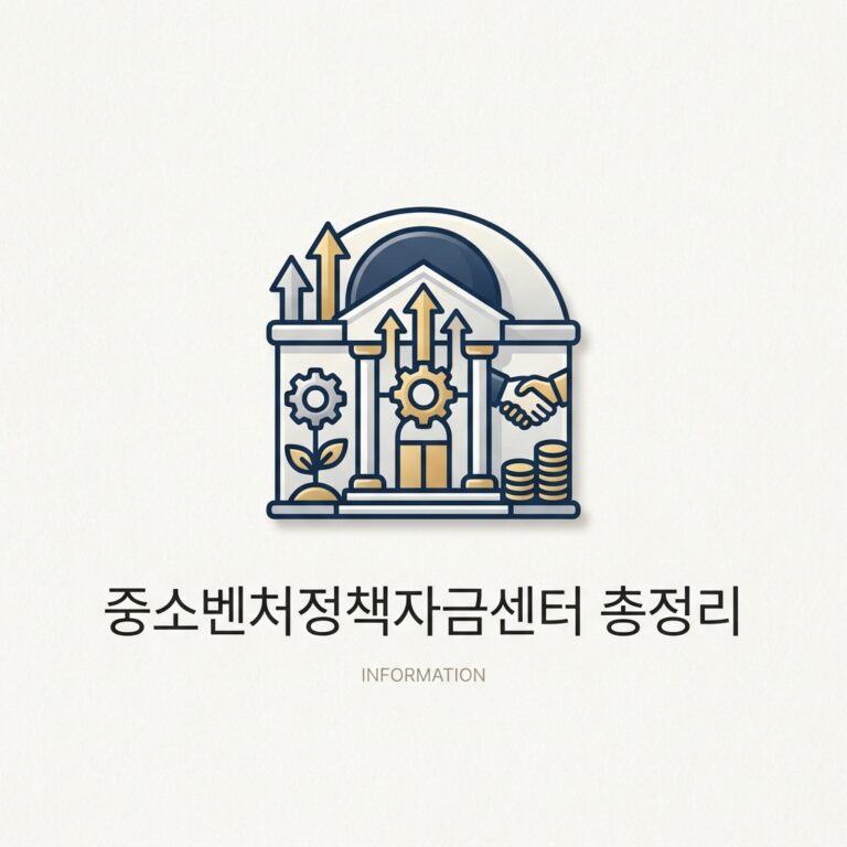 중소벤처정책자금센터 총정리